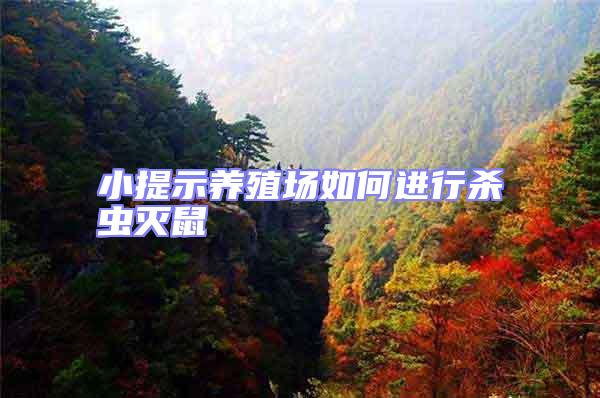 小提示養殖場如何進行殺蟲滅鼠