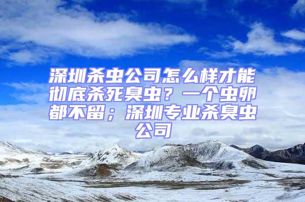深圳殺蟲公司怎么樣才能徹底殺死臭蟲?一個蟲卵都不留;深圳專業殺臭蟲公司