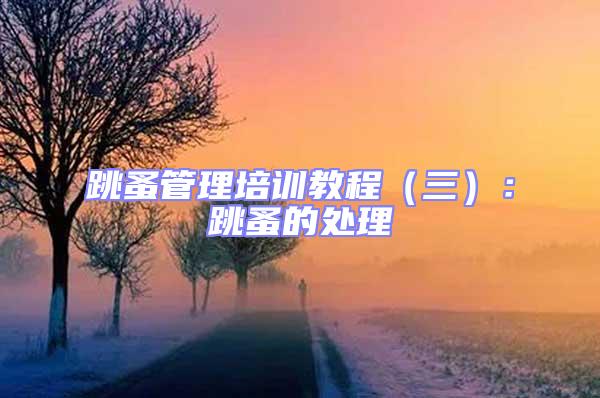 跳蚤管理培訓教程(三):跳蚤的處理