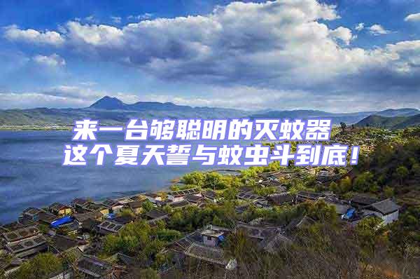 來一臺夠聰明的滅蚊器 這個夏天誓與蚊蟲斗到底!