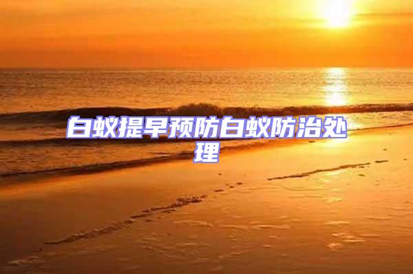 白蟻提早預防白蟻防治處理