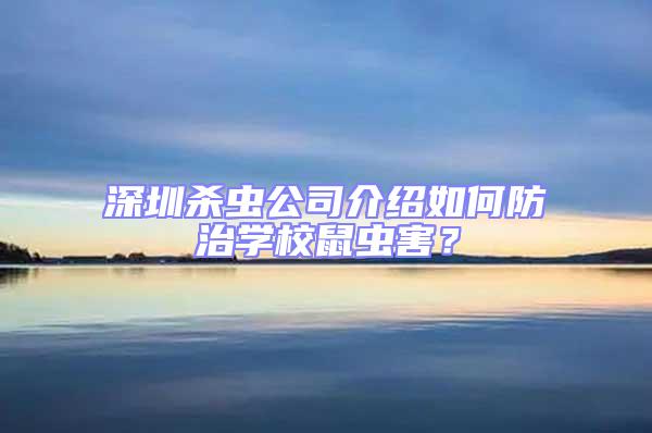 深圳殺蟲公司介紹如何防治學校鼠蟲害?