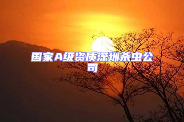 國(guó)家A級(jí)資質(zhì)深圳殺蟲(chóng)公司