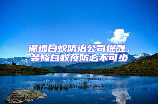 深圳白蟻防治公司提醒,裝修白蟻預防必不可少