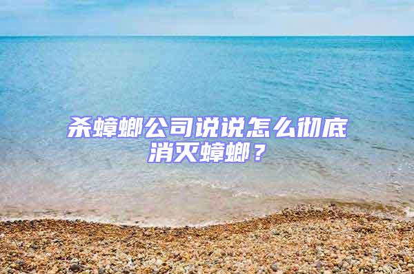 殺蟑螂公司說說怎么徹底消滅蟑螂?