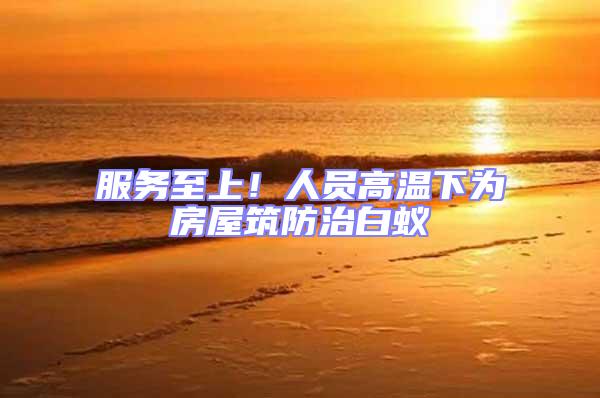 服務至上!人員高溫下為房屋筑防治白蟻