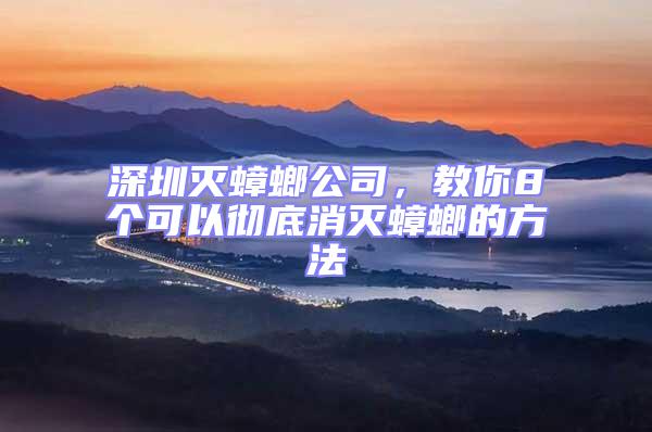 深圳滅蟑螂公司，教你8個(gè)可以徹底消滅蟑螂的方法