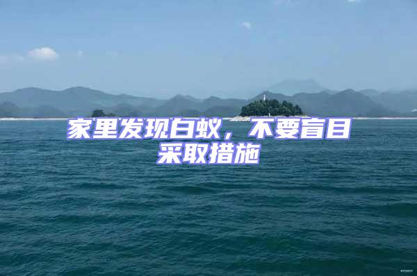 家里發現白蟻,不要盲目采取措施