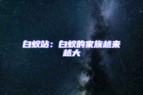 白蟻站:白蟻的家族越來越大