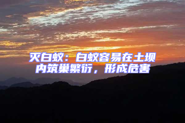 滅白蟻:白蟻容易在土壩內(nèi)筑巢繁衍,形成危害