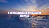 白蟻防治就找白蟻防治有限公司