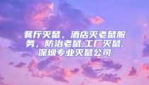 餐廳滅鼠，酒店滅老鼠服務，防治老鼠,工廠滅鼠,深圳專業滅鼠公司