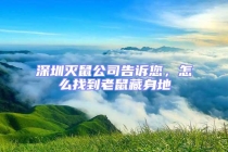 深圳滅鼠公司告訴您，怎么找到老鼠藏身地