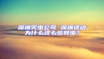 深圳滅蟲公司 深圳這邊為什么這么多臭蟲？